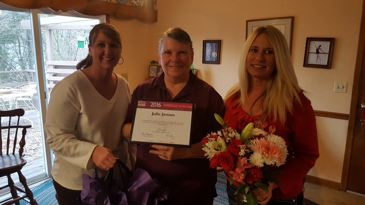 HomeInsteadBlm's tweet photo. Congratulations Julie, our 2016 Caregiver of the Year! Julie goes above and beyond for her clients, getting to know and truly enjoy them! https://t.co/UCYfjRkQRw