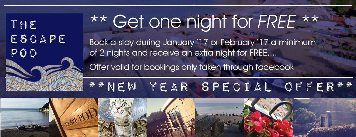EastJelly's tweet photo. The Escape Pod's 2017 Special Offer for January and February only..... book now directly via Facebook to receive a night for FREE... :) https://t.co/lCyivkLzlZ