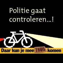 Hé pssst! Geheimpie? Controle fietsverlichting 10 en 11 januari scholieren Amadeus - Via Nova - Leidsche Rijncollege. Niet OK = bon!