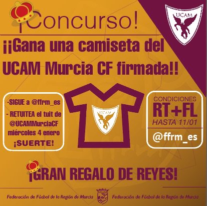 UCAMMurciaCF's tweet photo. 👑👑👑 ¿Quieres que los Reyes Magos te traigan una camiseta oficial firmada? Es muy fácil: haz RT a este tweet y sigue a @ffrm_es. ¡Suerte! https://t.co/ZouSIRTkot