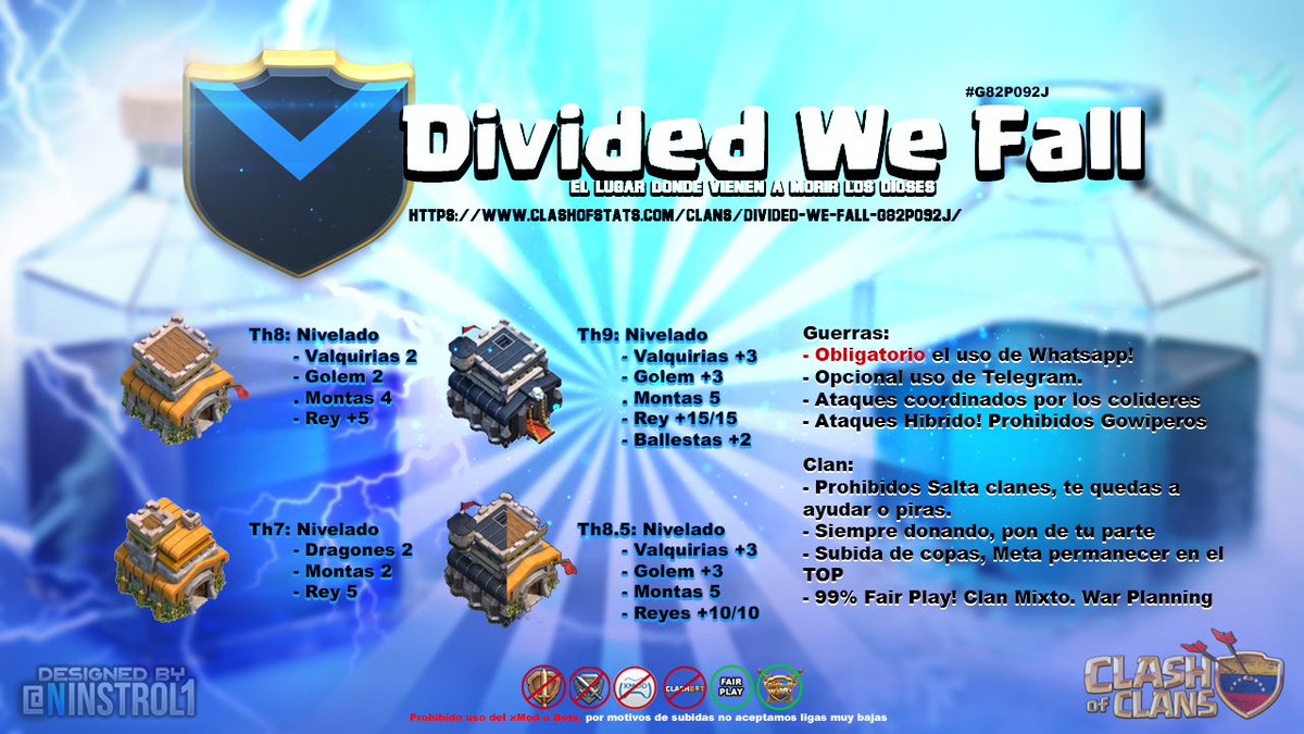 Dvdwefall's tweet photo. ๐ Recuerda que puedes unirte a la Familia๐ฑ -=๐กDividedWeFall=- RTโป๏ธ & MGโค๏ธ se Agradecen! #ClashOfClans #WarClan โ #TopClan ๐#Recru https://t.co/iGbfvXM82A