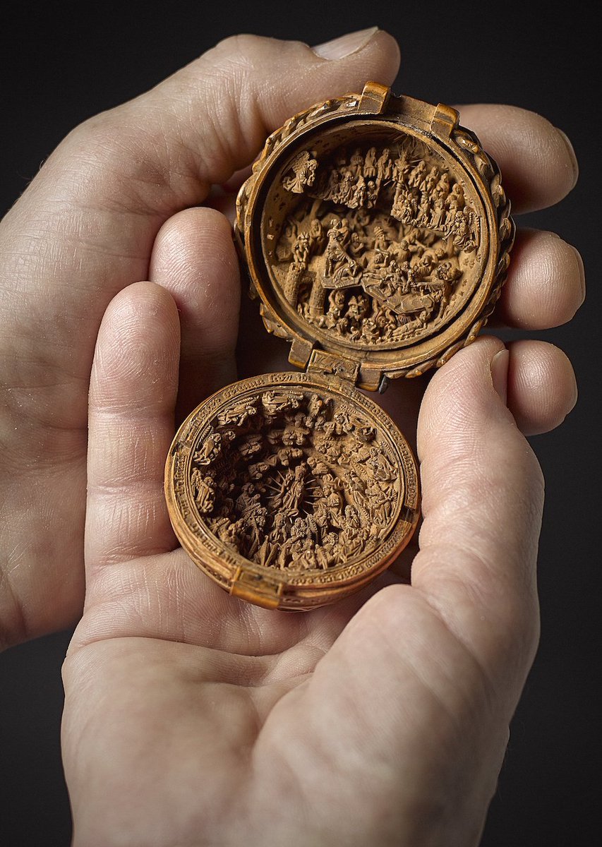 thisiscolossal's tweet photo. 16th Century Miniature Boxwood Carvings That Fit in the Palm of Your Hand https://t.co/Qif4Uxowod https://t.co/eknJ6Cy5Le
