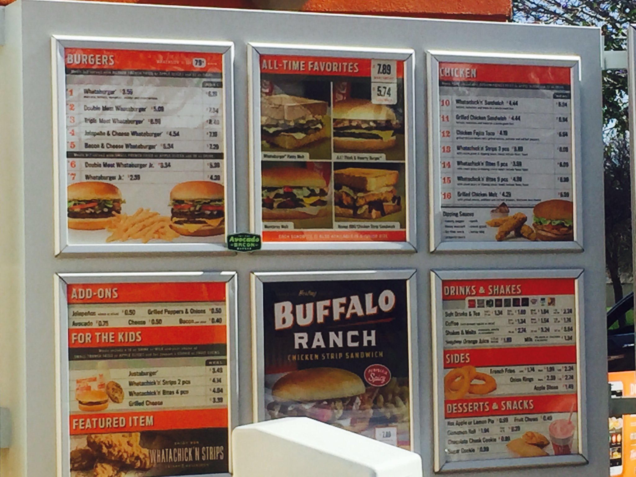 Whataburger on sale menu prices