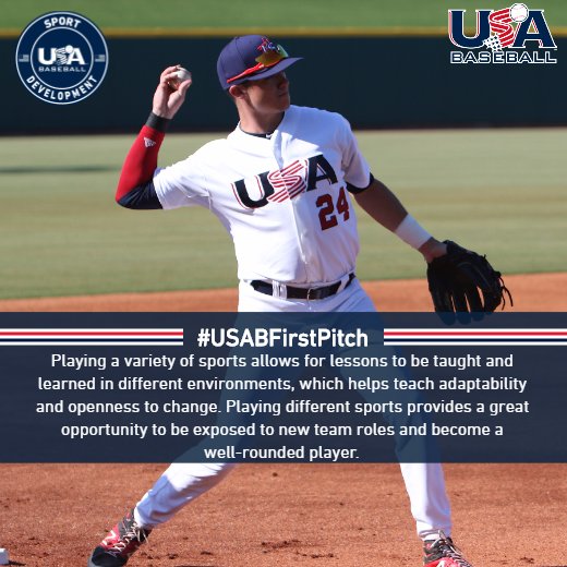 USABaseball's tweet image. Players: Playing multiple sports can help you develop more mental and life skills. #USABFirstPitch LEARN MORE: web.usabaseball.com/arc/players-pa…