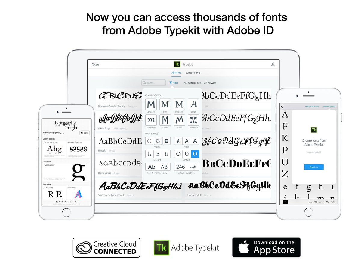 TypeInsight's tweet photo. #Typography Insight for #iOS now supports #Adobe @typekit. You can access thousands of fonts from Adobe #Typekit by signing in with Adobe ID https://t.co/DhQVVMiVSC