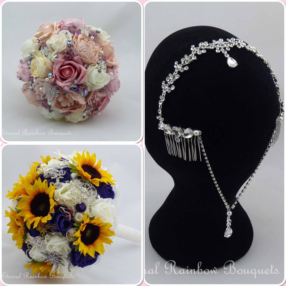 Some of our recent creations #broochbouquets #weddingflowers #memorycharms. eternalrainbow.co.uk