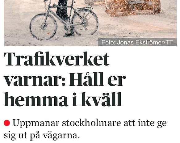 Gäller tydligen oavsett var i landet ni stockholmare befinner er. Vi andra kan dock ge oss ut.