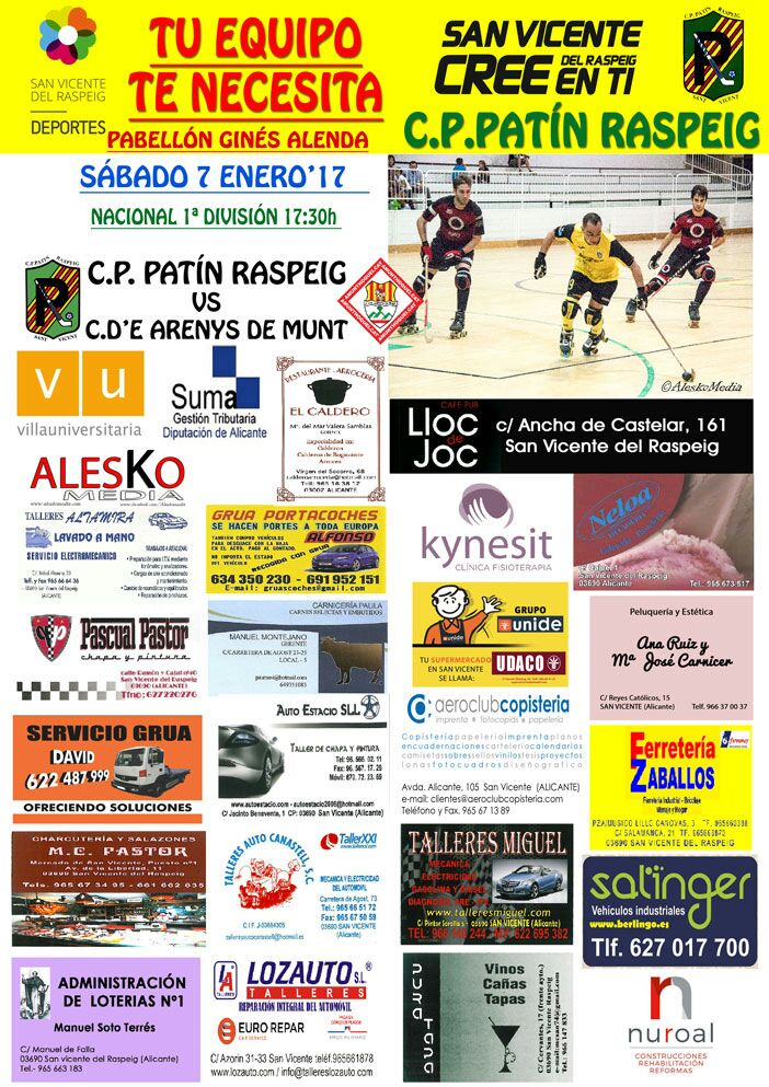 Este sábado se juega el partido​ aplazado de primera entre el C.P. Patín Raspeig ... goo.gl/1Zu05Z