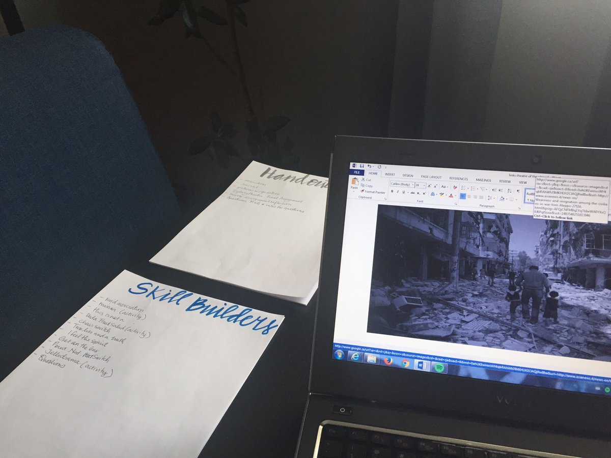 MsDsMenagerie's tweet photo. Learning about the absurdity and inhumanity of war through theatre. Can't wait! #dmciStageLights #dramateacherlife https://t.co/NO9lA0ER3N