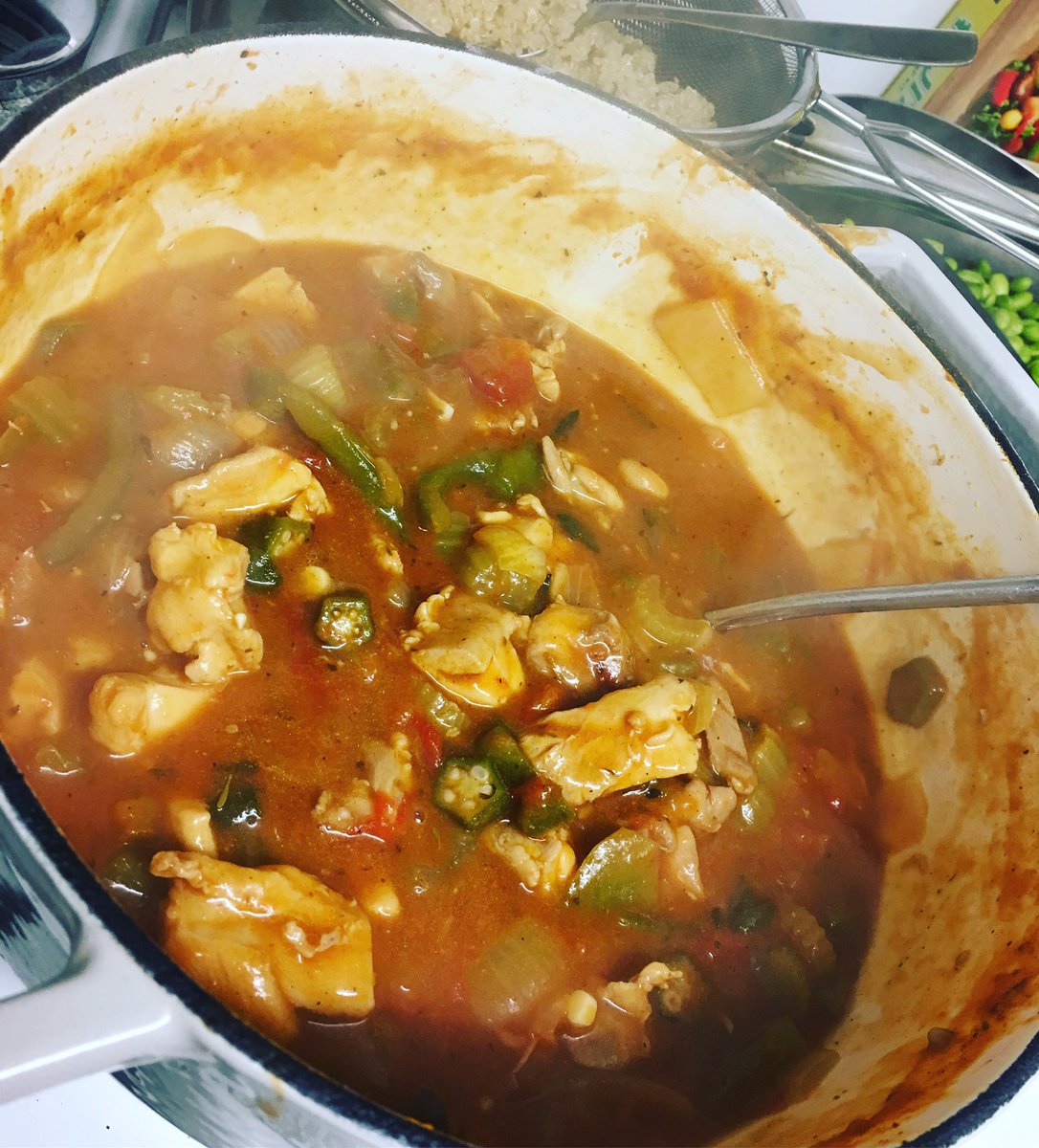 KirstyGibbins85's tweet photo. First #newrecipe attempt of 2017 - chicken #gumbo. Delicious! #Recipe here: https://t.co/fhw4HwkI7O #foodie #cookingcalmsme #creole-inspired https://t.co/wqXuZ1eDKd