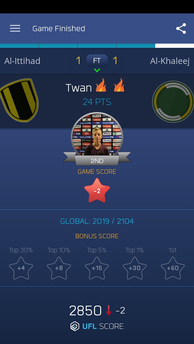 TWesterlaak's tweet photo. I just drafted Carlos Villanueva &amp; Awadh Khrees on @UltimateFanLive for #الاتحاد v #نادي_الخليج https://t.co/9ZZLNcK9wy