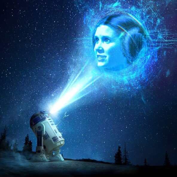 Fantastic tribute artwork to our beloved #StarWars duo lost in 2016 #R2D2 & #PrincessLeia #CarrieFisher #KennyBaker