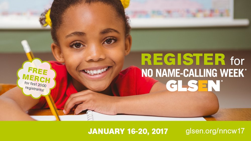Commit to kindness - register for No Name-Calling Week at glsen.org/nncw17! #NNCW17