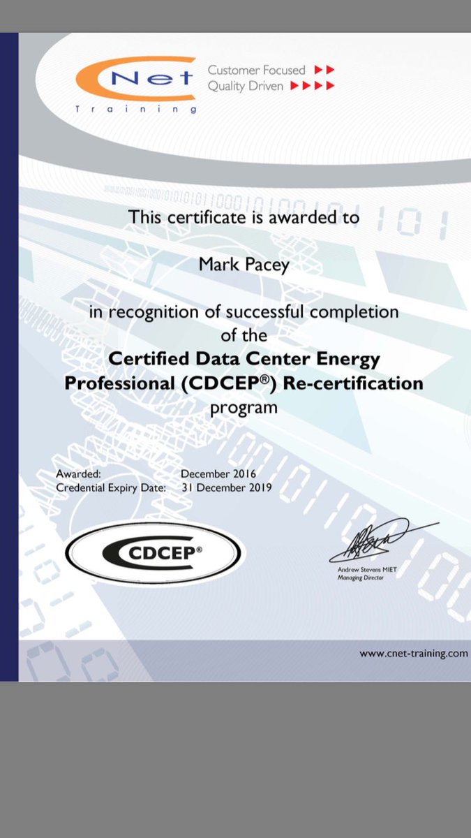 MPITSolutionsUK's tweet image. I'm good for another 3 years then... #recertified #datacentre #cdcep