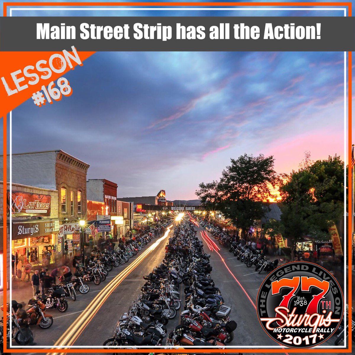 SturgisRally's tweet photo. What's your favorite downtown attraction during the Rally? #HowToRally #Lesson168 #SturgisMotorcycleRally https://t.co/lm14AXzbif