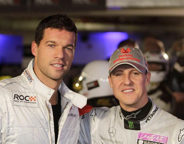 Ballack's tweet photo. Happy birthday @schumacher ... stay strong, take the time you need and #KeepFightingMichael 💪 @ScuderiaFerrari imago/NorbertSchmidt https://t.co/CajEUAgVgb
