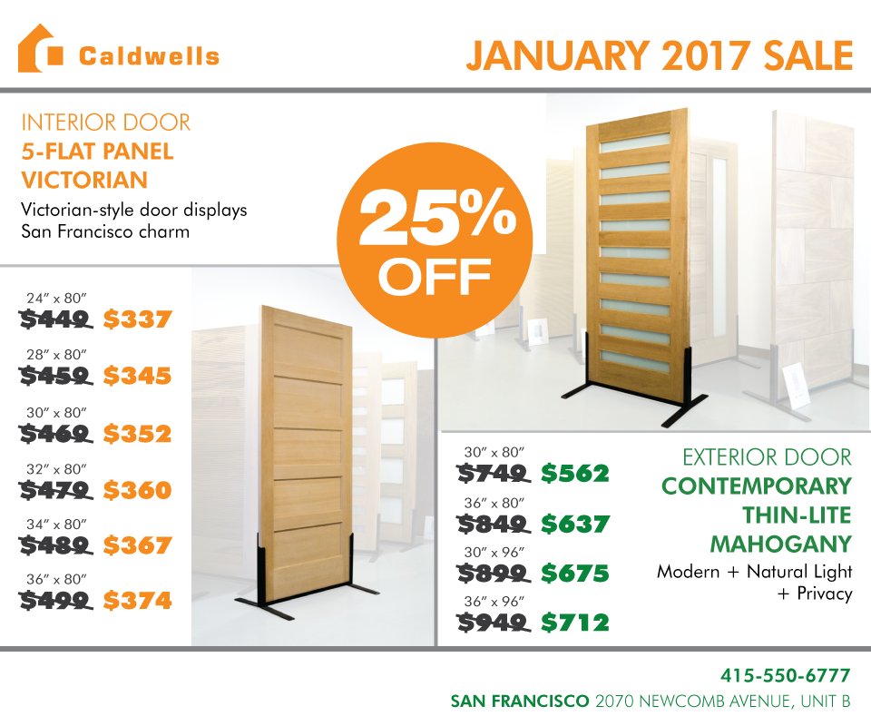 Caldwell S Doors On Twitter Our Jan 2017 Sale The 5 Flat