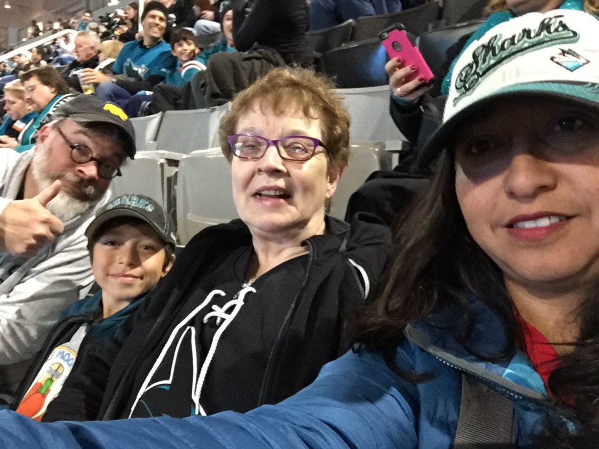 With Grandma at #sjsharks