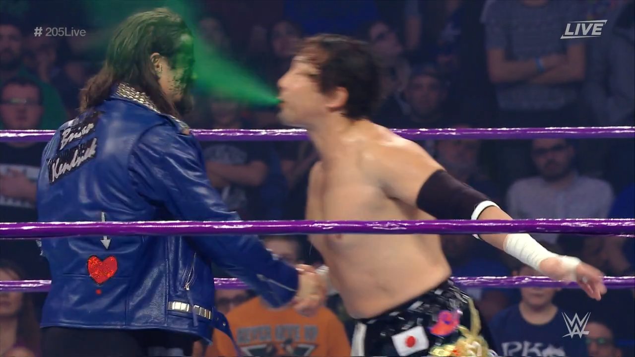 That darn mist by Tajiri, by gawd... Happy birthday, Jim Ross.  