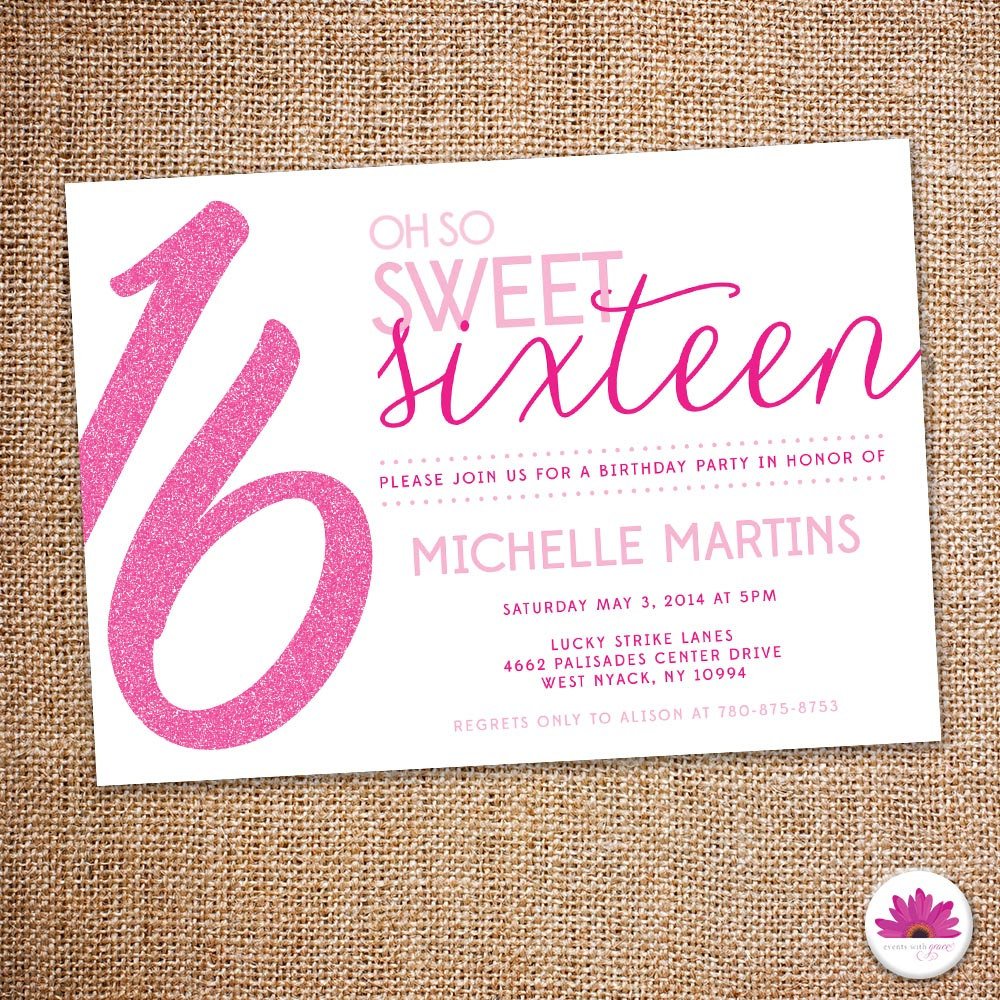 EventsWithGrace's tweet photo. Sweet 16 – Glitter Invitation (Digital file) https://t.co/YeXU2xc3Zr #etsy #TeenageBirthday https://t.co/RjrUQJ49W0
