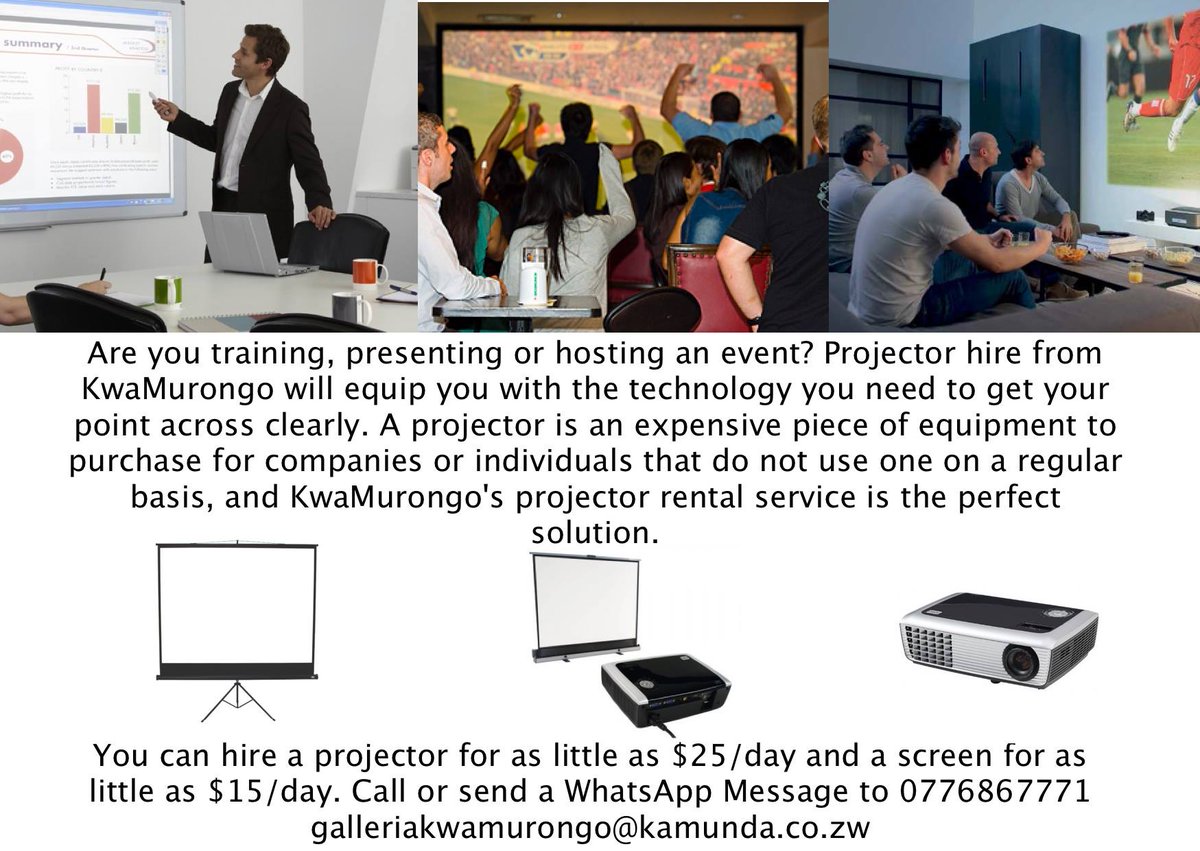 KwaMurongo's tweet photo. Training, presenting or hosting an event? Projector hire from KwaMurongo  📞Call +2638644063494 📧 Email: enquiries@kamunda.co.zw https://t.co/CGdUVqnIwZ
