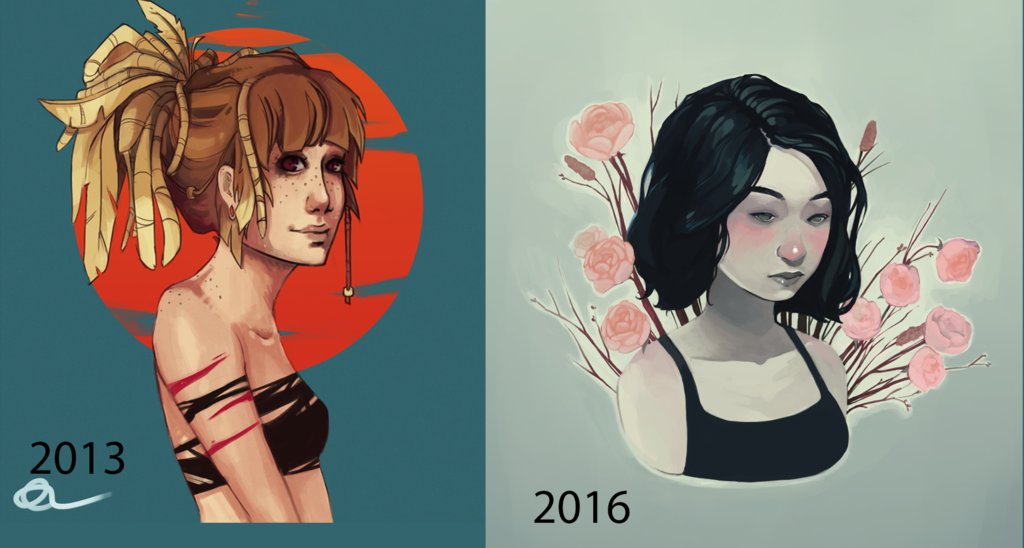 DeviantArt's tweet photo. Amazing advancement in style and vision happens with practice and a shift in perspective! https://t.co/Ks9uUPCmfO https://t.co/pKDkaikaAI