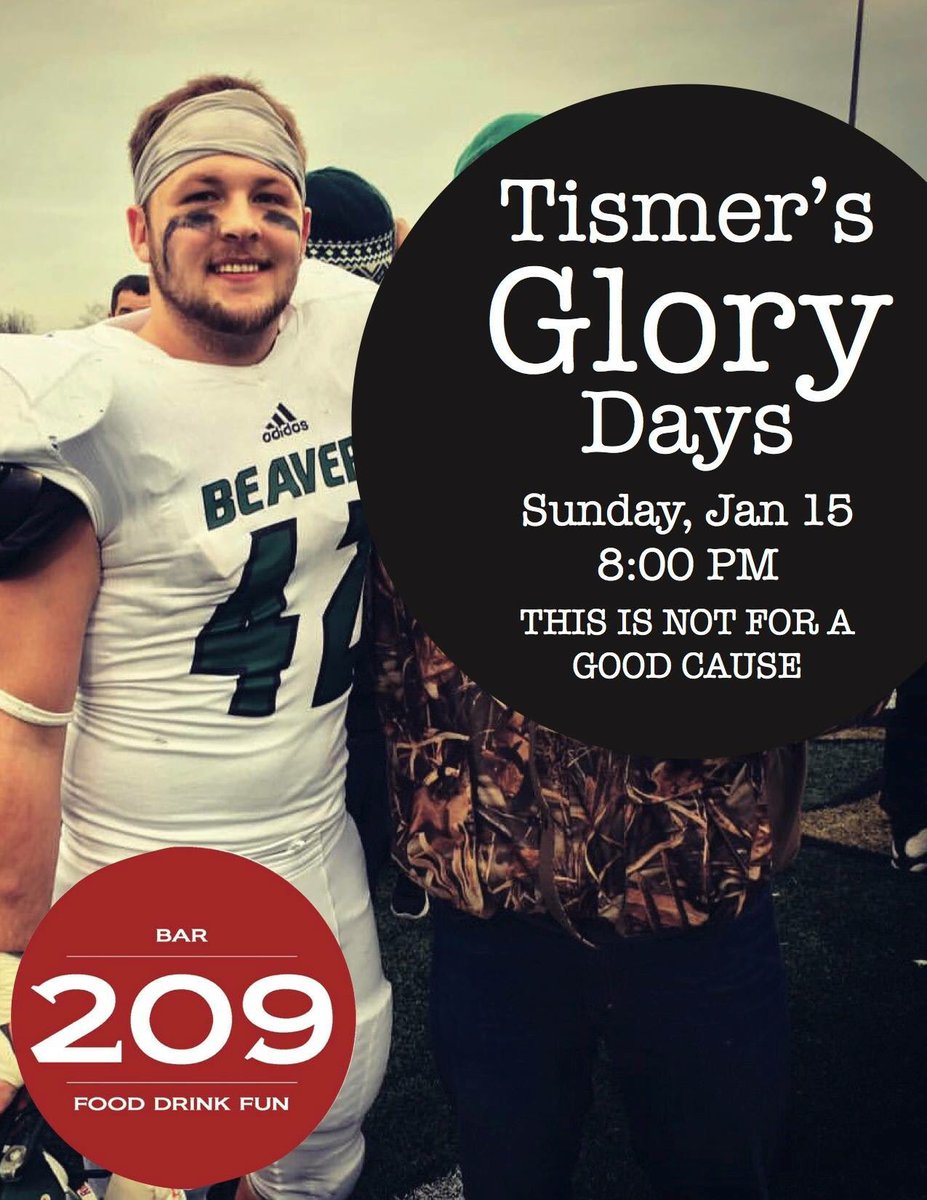 Bar_209's tweet photo. Help Tismer relive his glory days. All 21+ BSU athletes receive a free selected tap beer. #yourewelcome https://t.co/t7kbi5FKPq