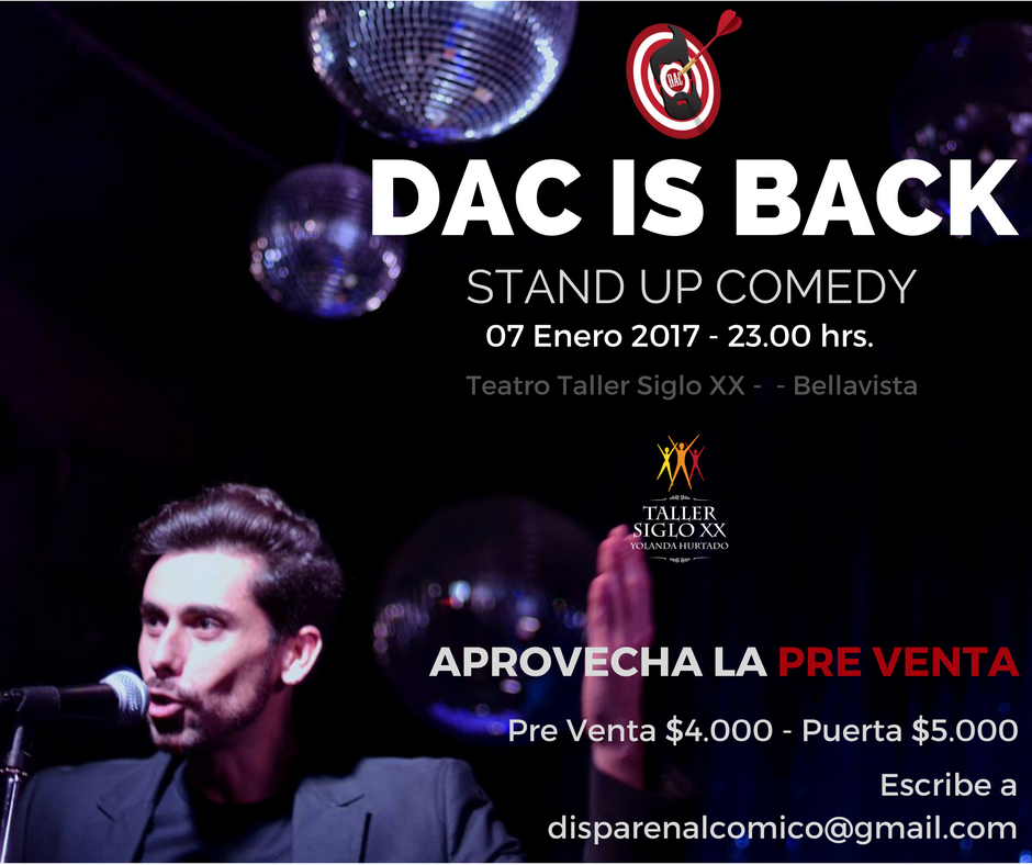 guaycachai's tweet photo. #StandUpComedy #DacIsBack PreVenta disparenalcomico@gmail.com / 7 enero / 23 hrs en @tallersigloxx @dac_comedy https://t.co/qJE30LddTu https://t.co/QVj3M8EaqB