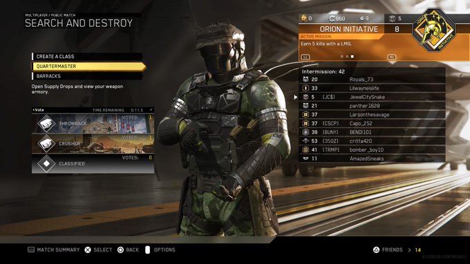 Using the "Epic Ghost Gun" I guess this match? #InfiniteWarfare #InfinityWard https://t.co/UXrjDhZW5<a href="/tag/infinitewarfare"class="tags"><span>#infinitewarfare</span></a><a href="/tag/infinityward"class="tags"><span>#infinityward</span></a>