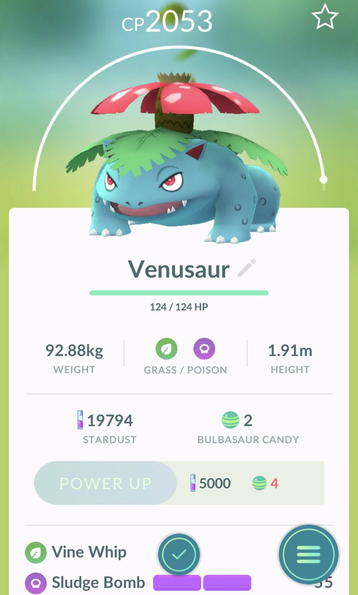 saraholiver79's tweet photo. Increased starter spawns finally got me to #Venusaur! #EvolutionoftheDay #PokemonGO https://t.co/1YMfnlpDEK