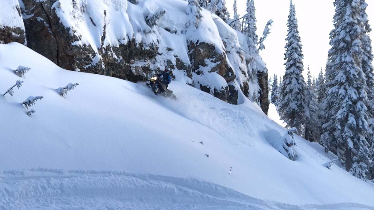 SledSicamous's tweet photo. @KusterCarl getting a closer look at this little cliff system! #ckmp #brp #skidoo @BRPnews #braap @MountainSleds https://t.co/CBBpWcqfT7