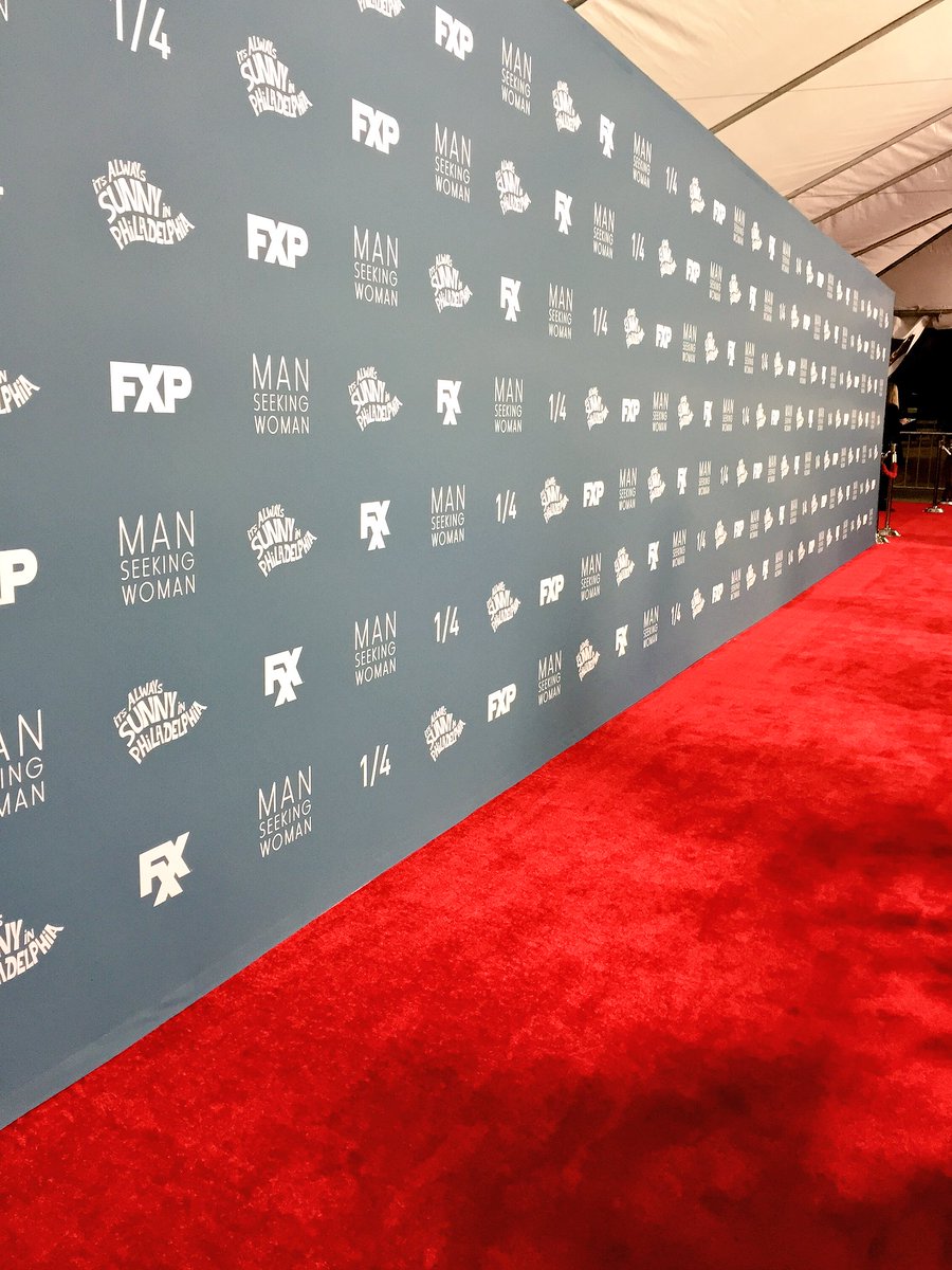 FXX (@fxxnetwork) on Twitter photo Rolling out that #FXX red carpet for the all new seasons of <a href="/alwayssunny/">It's Always Sunny</a> and <a href="/manseekingwoman/">Man Seeking Woman</a>. Rolling out that #FXX red carpet for the all new seasons of <a href="/alwayssunny/">It's Always Sunny</a> and <a href="/manseekingwoman/">Man Seeking Woman</a>.