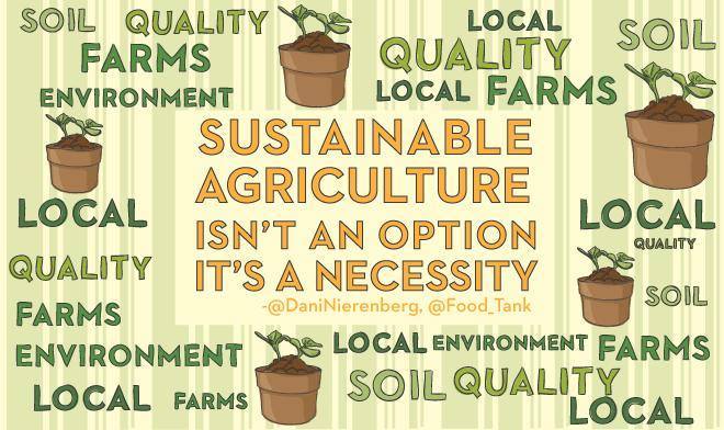 DaniNierenberg's tweet photo. Sustainable agriculture isn't an option — it's a necessity! #FoodTank https://t.co/ek2UQwZluX
