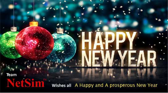 Tetcos's tweet image. Team #NetSim #NetworkSimulatorEmulator wishes all a Happy and Prosperous New Year 2017 !!