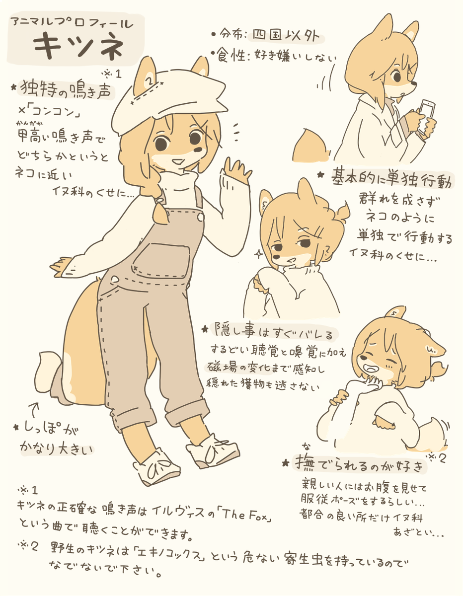 キツネのプロフィール描きました。参考までにどうぞ。 