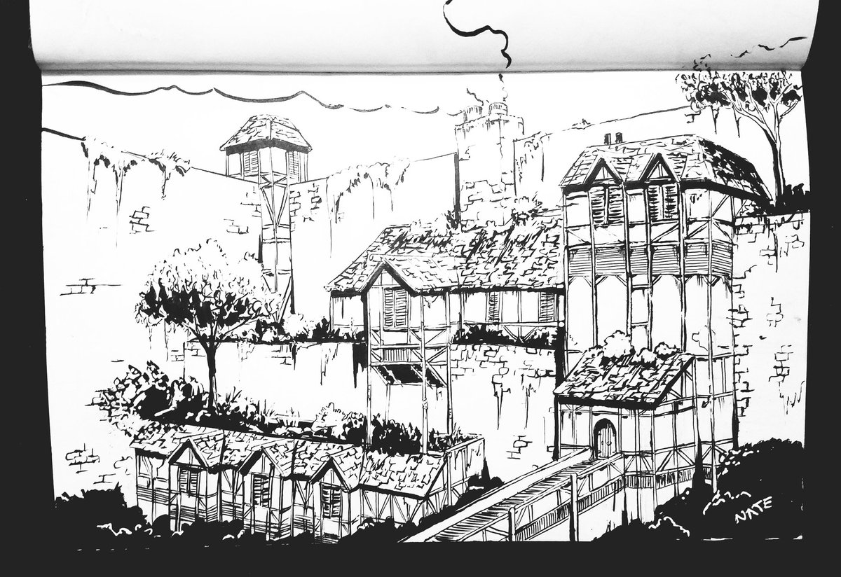 nathantgregory's tweet photo. It's a thing with some stuff. #sketch #sketchbook #ink #blackandwhite #conceptart. https://t.co/g9s90HZRIW