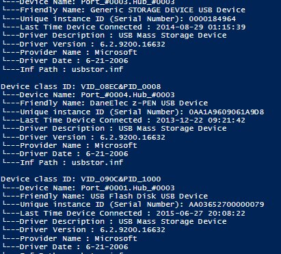 giMini on Twitter: "NOAH will be able to retrieve remotely the USB devices history #PowerShell Need to match with the user that used the each device. https://t.co/WtrpsnEvXT"