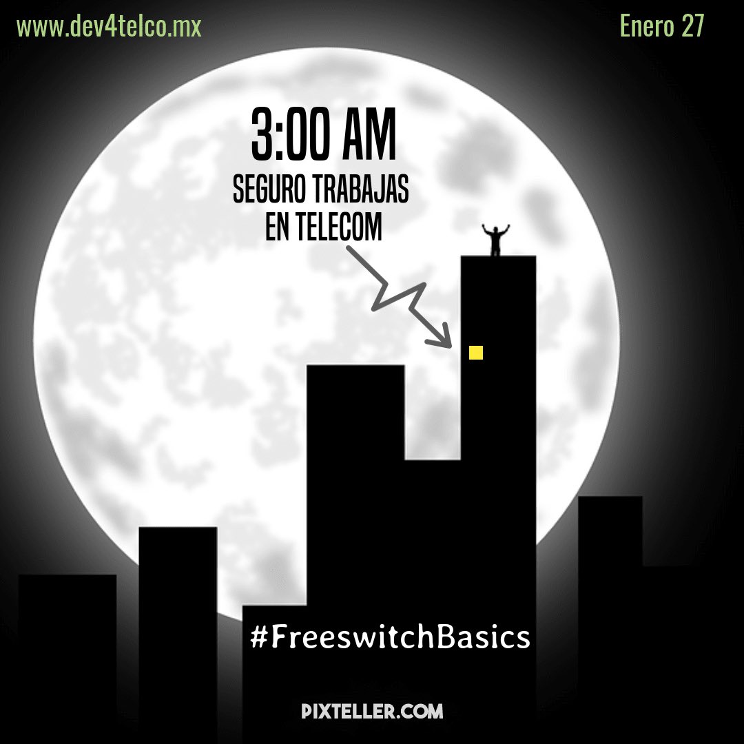 devfourall's tweet image. Si estás viendo este post... aprovecha #RebajasDeEnero del 50% y asiste este #Enero27 a #FreeswitchBasics