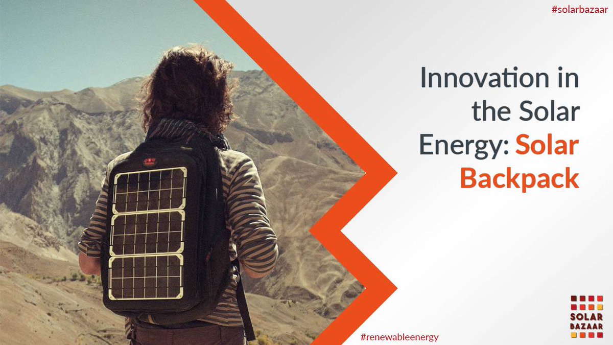 solarbazaar's tweet photo. Innovation in the Solar Energy: Solar Backpack
#solarbazaar #RenewableEnergy #solarpower #backpack
Reach us: https://t.co/urQqQkQxTt https://t.co/bgmLCvn4RX
