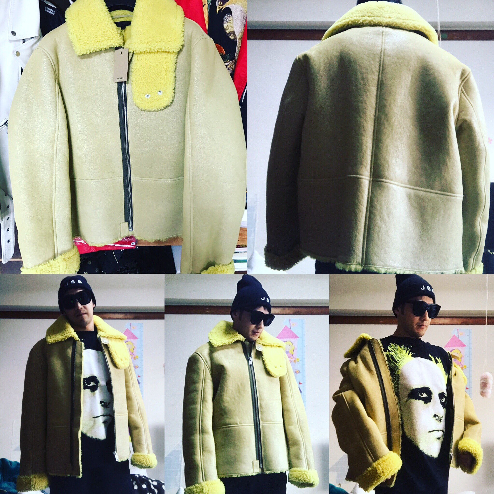 COACH コーチ ムートンジャケット 登坂着 - レザージャケット COACH コーチ ムートンジャケット 登坂着 - レザージャケット