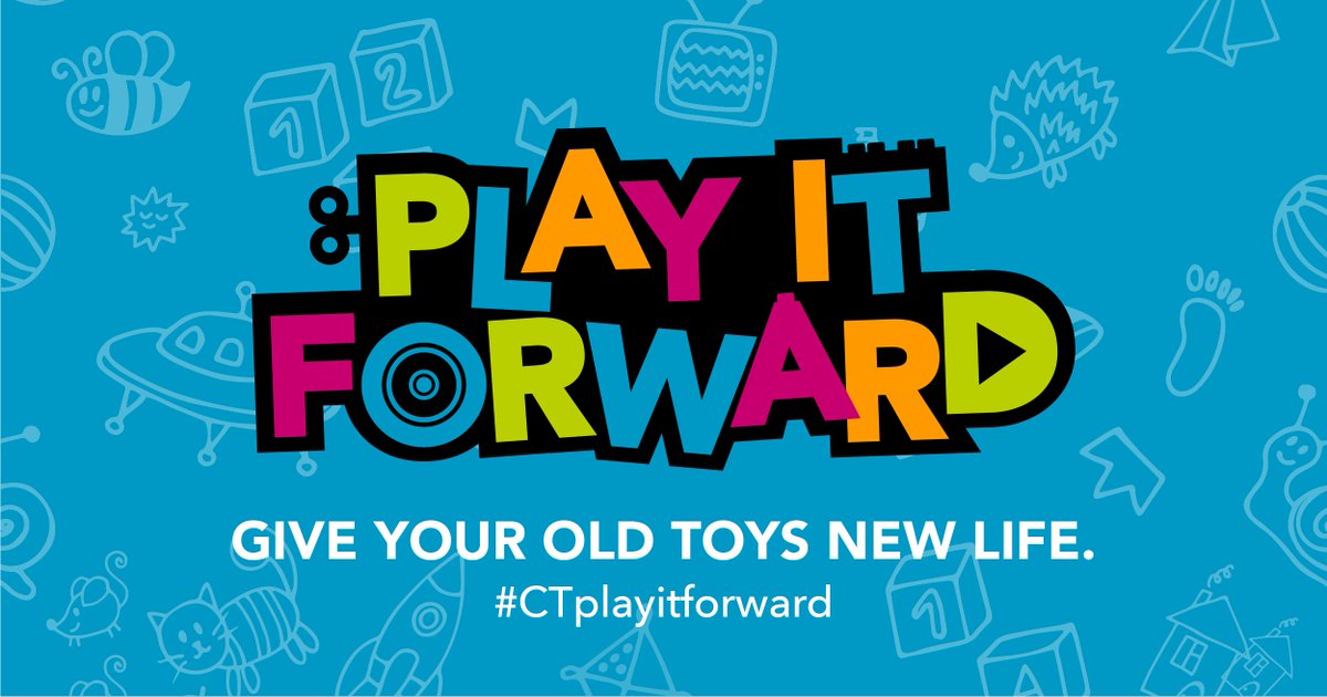 CityofCT's tweet photo. Your old toys can bring joy to children who don’t have toys. Play it forward, donate your toys to your nearest library. #CTplayitforward https://t.co/NhLym7Mjis