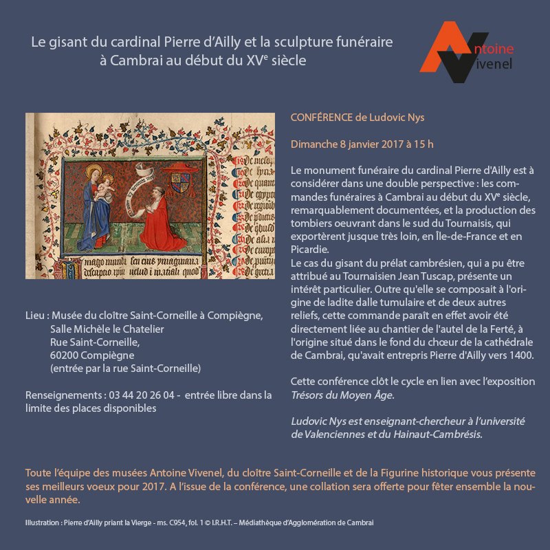AVivenel's tweet photo. Conférence du Ludovic Nys au musée du Cloître Saint-Corneille #Compiègne le dimanche 8 janvier à 15 heures #exposition Trésors du Moyen Age https://t.co/4FBGBx3Hk8