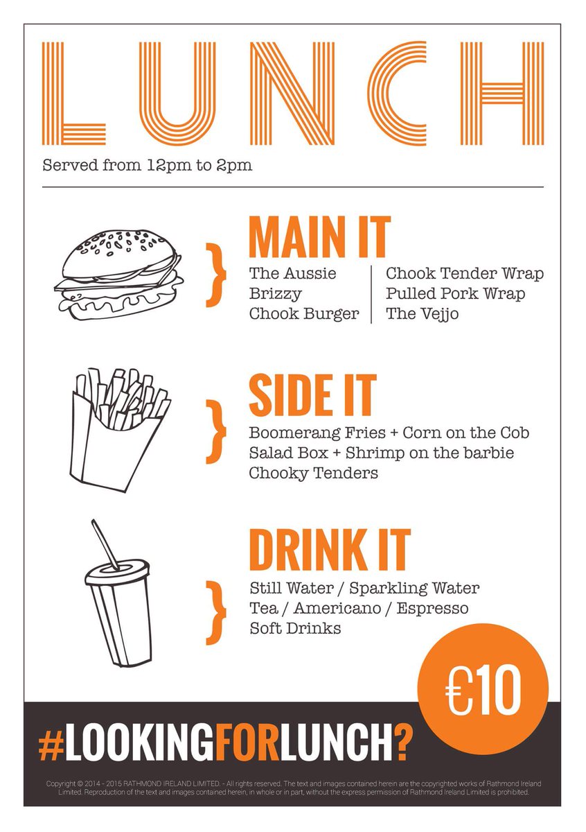 aussie_bbq's tweet photo. Two Sides One main and an Ice cold Beverage all for €10 Mon-Thursday between 12 and 2 @ Aussie BBQ....#LookingForLunch? https://t.co/5hMAw0LBJu