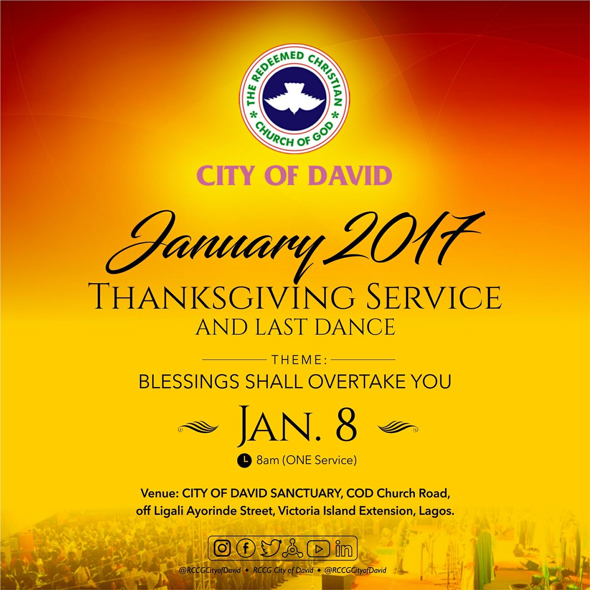 RCCGCityofDavid's tweet image. When you complain, you remain. When you thank and praise GOD, you will be raised. #CODThanksgivingService #LastDance