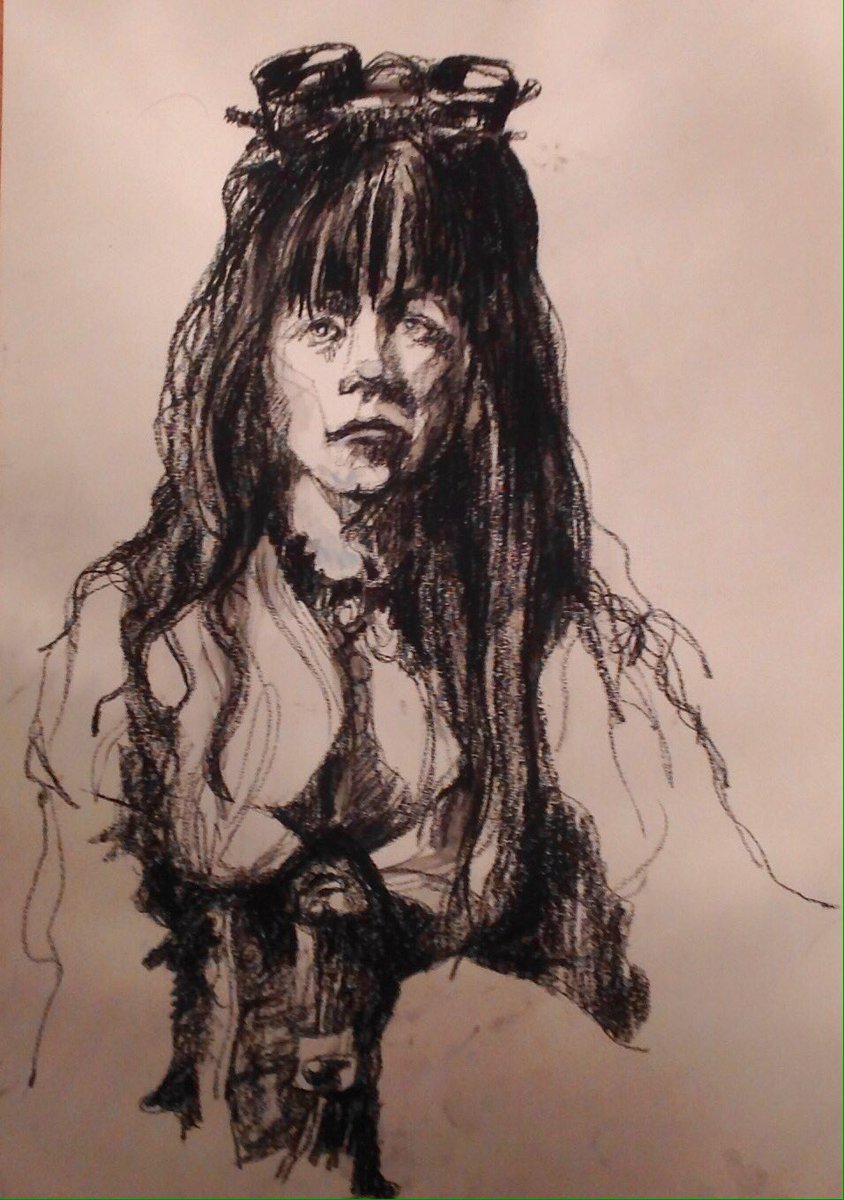 bearprintstudio's tweet image. Charcoal drawing . Fabulous model, Jayne Moontree,