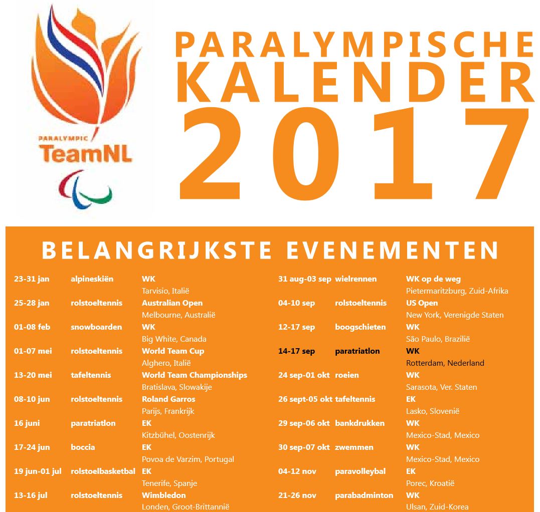 Om te bewaren! Bekijk / download hier de kalender met de belangrijkste Paralympische sportevenementen van 2017 paralympisch.nl/paralympische-…