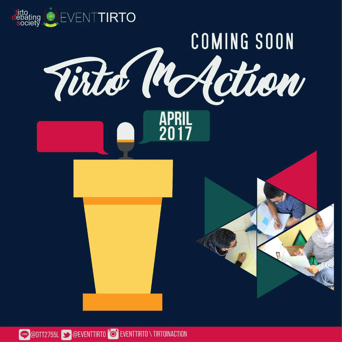 eventtirto's tweet photo. Something big comes back to town, break the round and raise your voice!
On April 2017

 #TIRTOINACTION
#SMAN1KASIHAN
#eventsma
#smabantul https://t.co/5w2IdUZ1ww