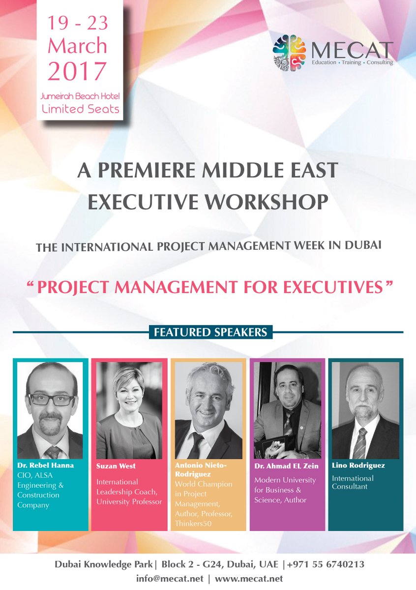 mecatacademy's tweet photo. https://t.co/5OIC6hhV40
#projectmanagement #PM_Executives #MECAT #MECAT2017 #dubai #uae #PM_Week https://t.co/Az5MFzRl6Q