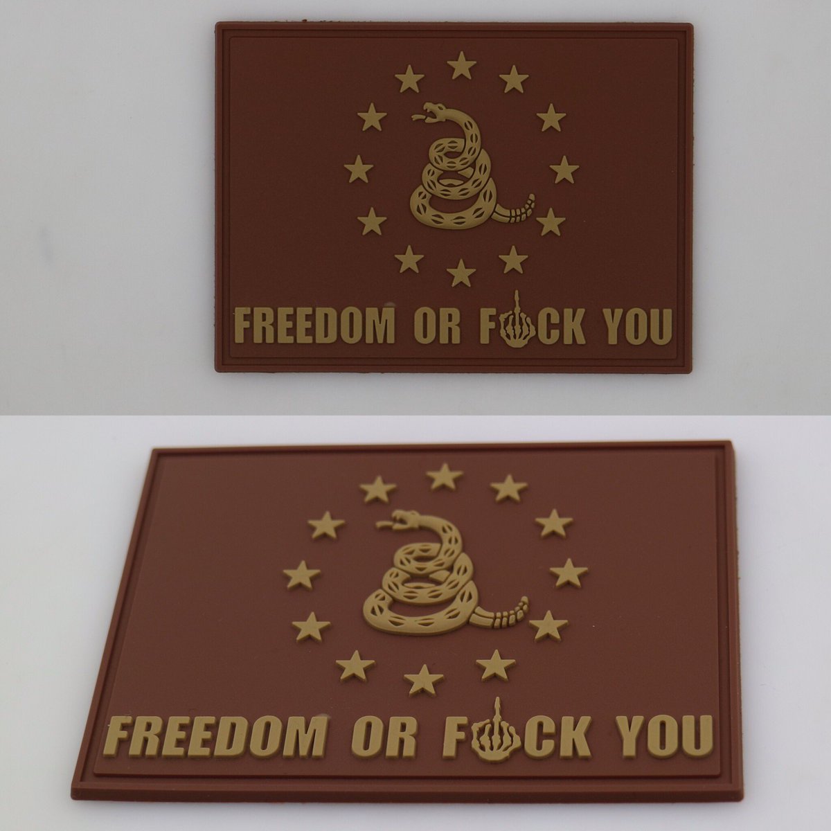 CenturioCanada's tweet photo. New Versions of our Freedom or F*ck you®Patch. Check out at: https://t.co/pPw2REGj3C #freedomorfuckyou #centuriodesign https://t.co/QlyLBvkqKS