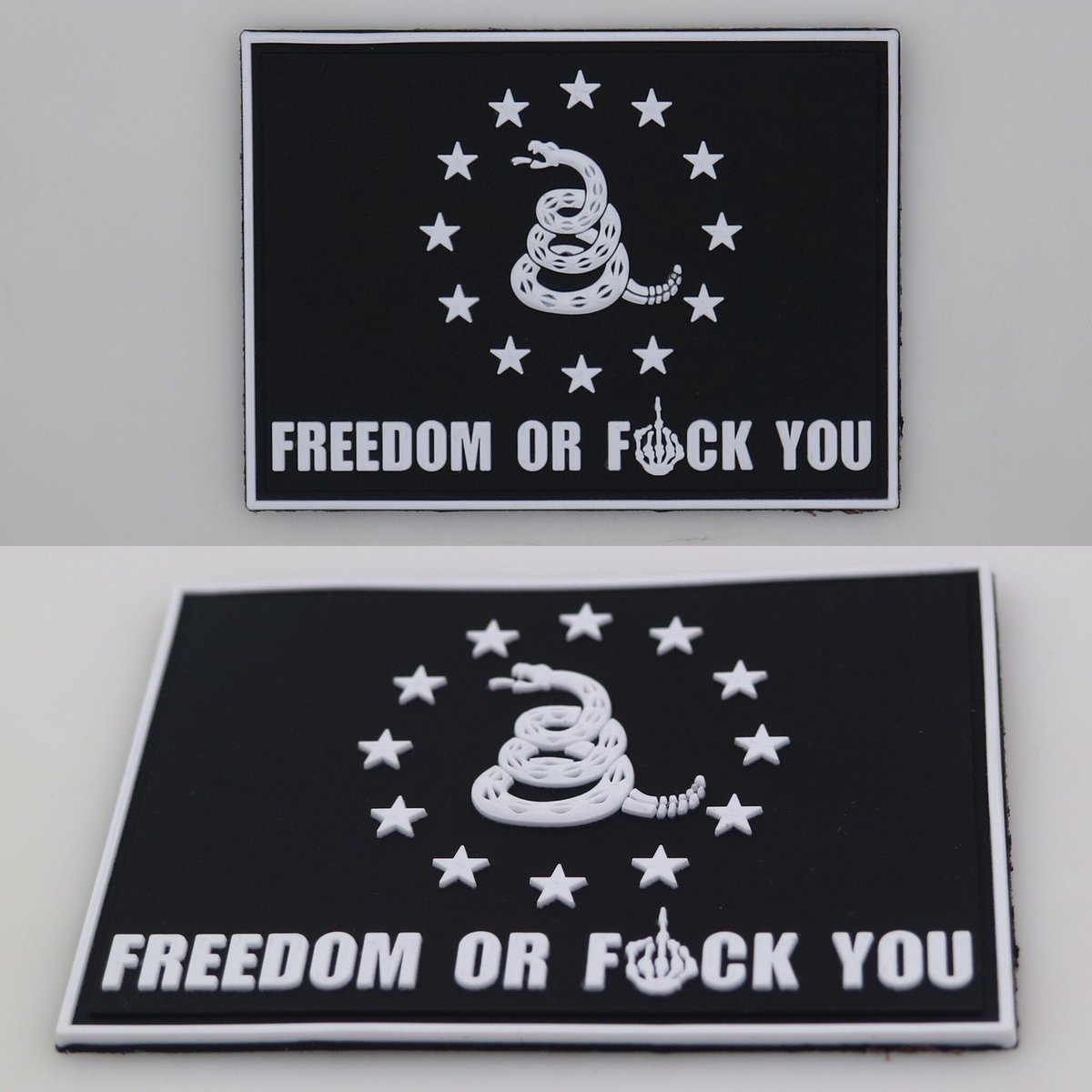 GRAssociation's tweet photo. New Versions of our Freedom or F*ck you®Patch. Check out at: https://t.co/0en6hP2QaX #freedomorfuckyou #centuriodesign https://t.co/GL3KRXr5jo